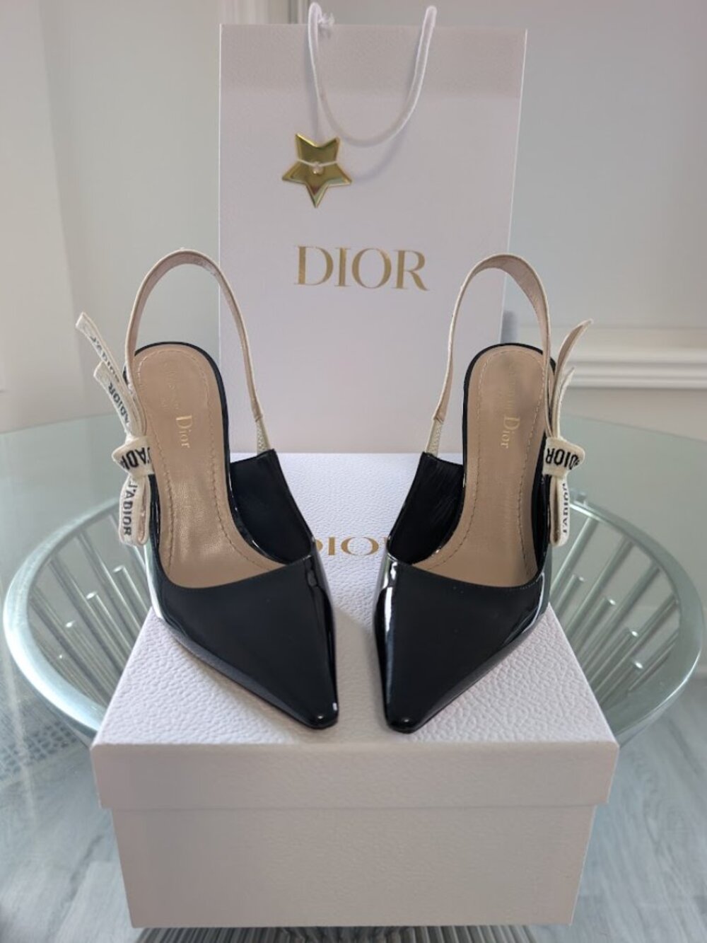 Christian Dior J'Adior Slingback pumps Noir Black Size 38 Women